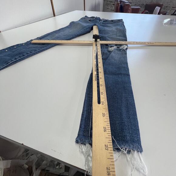 Abercrombie & Fitch Jeans Womens 25 Harper Low Rise Ankle Distressed Studded Den - Picture 8 of 8